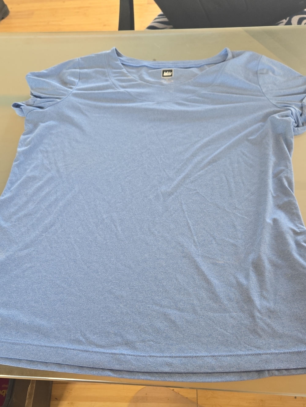REI Heathered Blue Short Sleeve Crew Tee